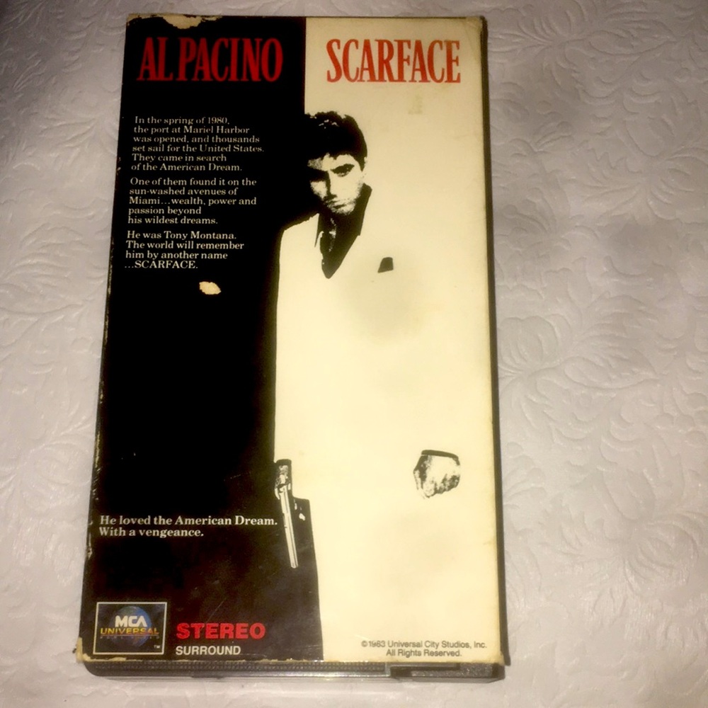 Vintage 1983 Al Pacino Scarface 2 VHS Tape Box Set MCA Universal